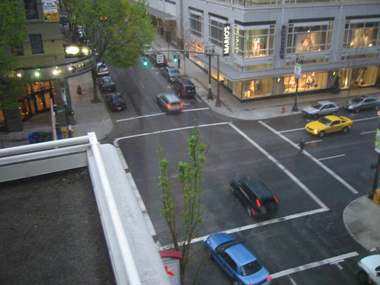 Portland intersection from my hotel room